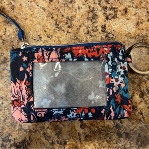 Vera Bradley zip ID case with key ring